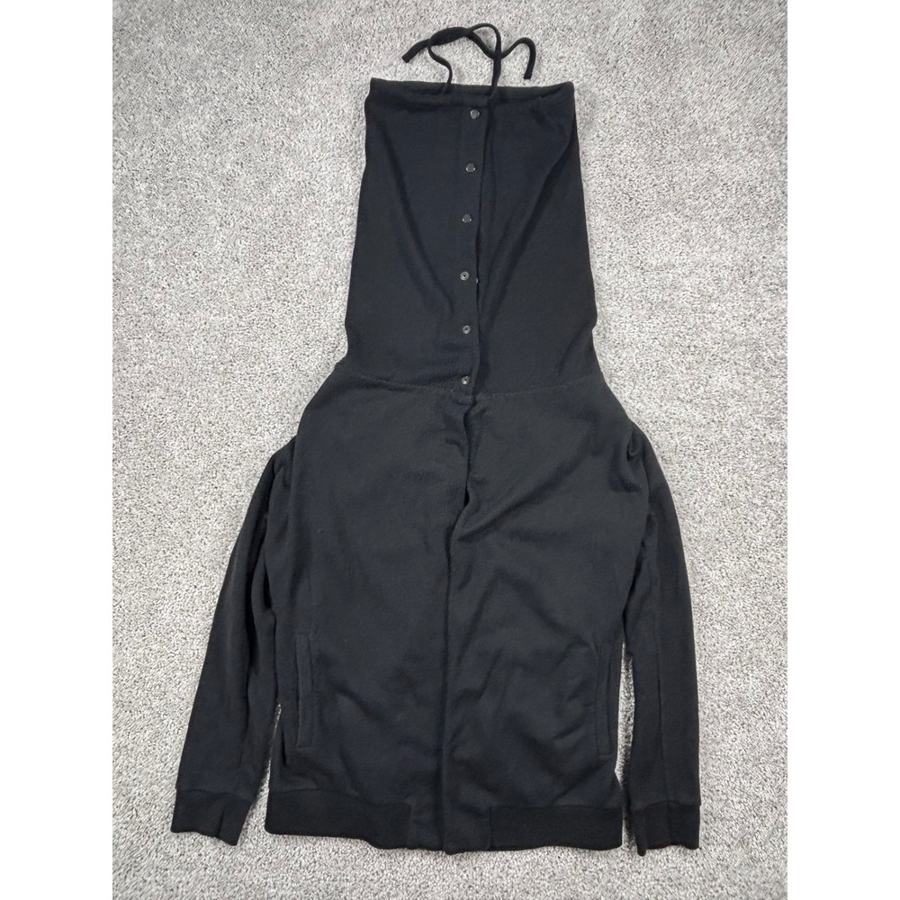 AllSaints Brooke Sweat Black Off-the-Shoulder Halter Snap Front Sweatshirt Small